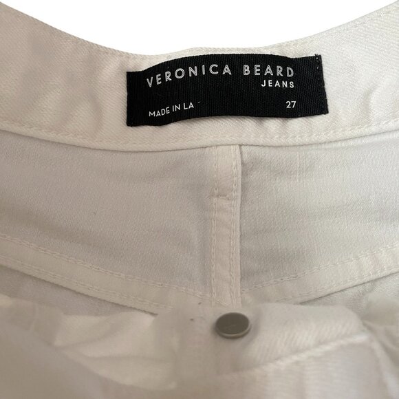 Veronica Beard Blake Crop Classic Straight High Rise White Jeans Size 27 - Picture 4 of 7